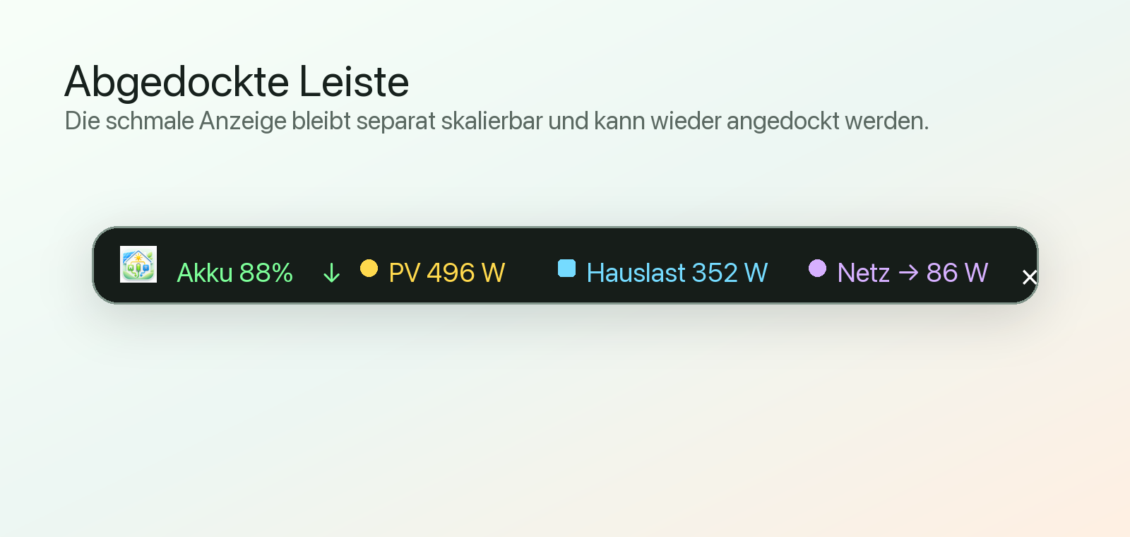 SolixBar abgedockte schmale Leiste